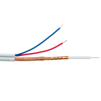 Коаксиальный кабель с питанием  (код 4823) CCTV GV-03-R-RG-59 0.81CU60+2CU0,5 white