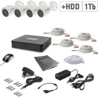 Комплект видеонаблюдения Tecsar 4OUT + HDD 1TB