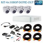 Комплект видеонаблюдения на 4-е камеры KIT-4x1080P-DOME-OUT
